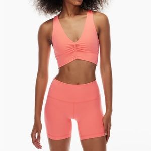 Aritzia Strawberry Sorbet Workout Set Top and Shorts
